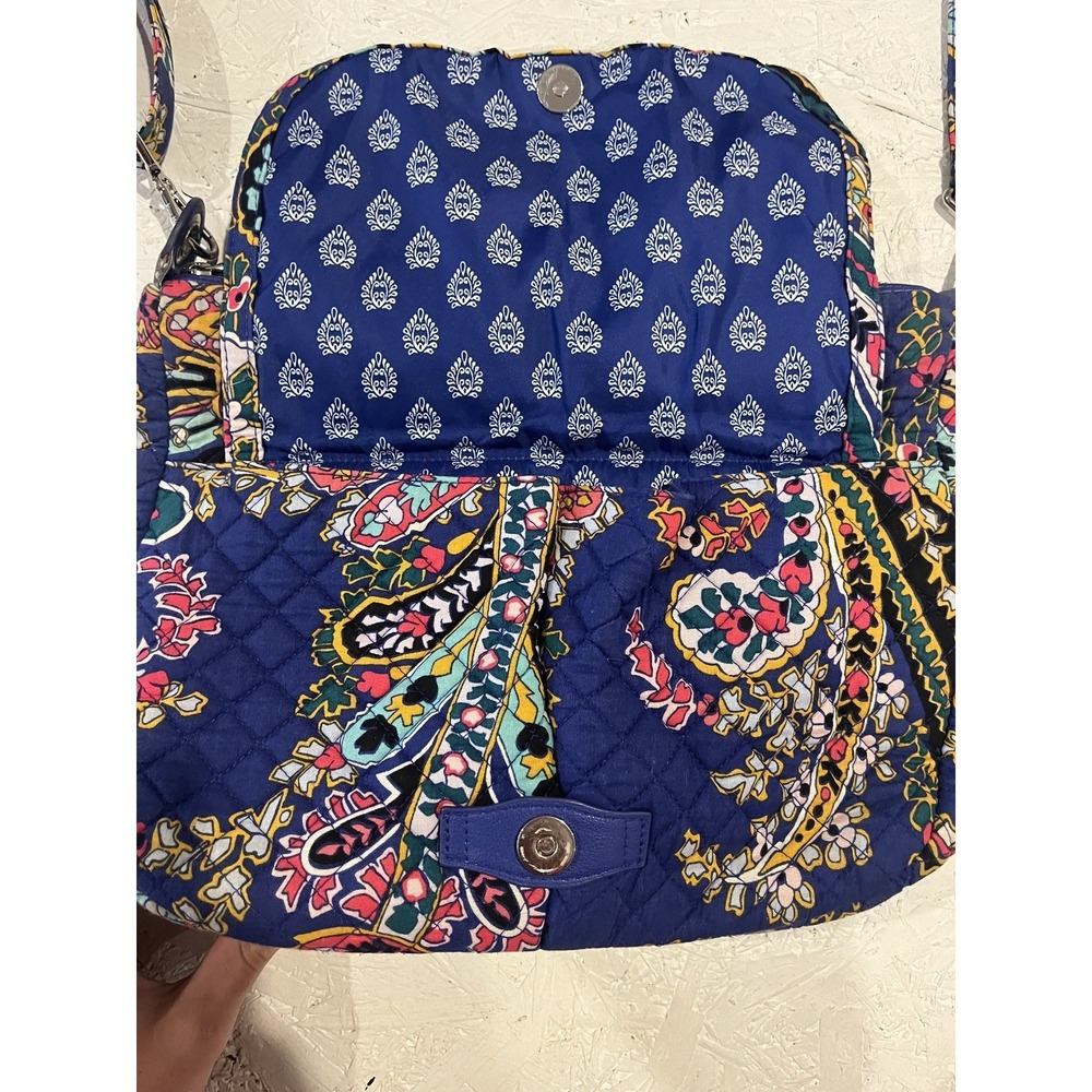VERA BRADLEY On the Go Crossbody - Romantic Paisley‎ Blue Purse Floral - Picture 3 of 9
